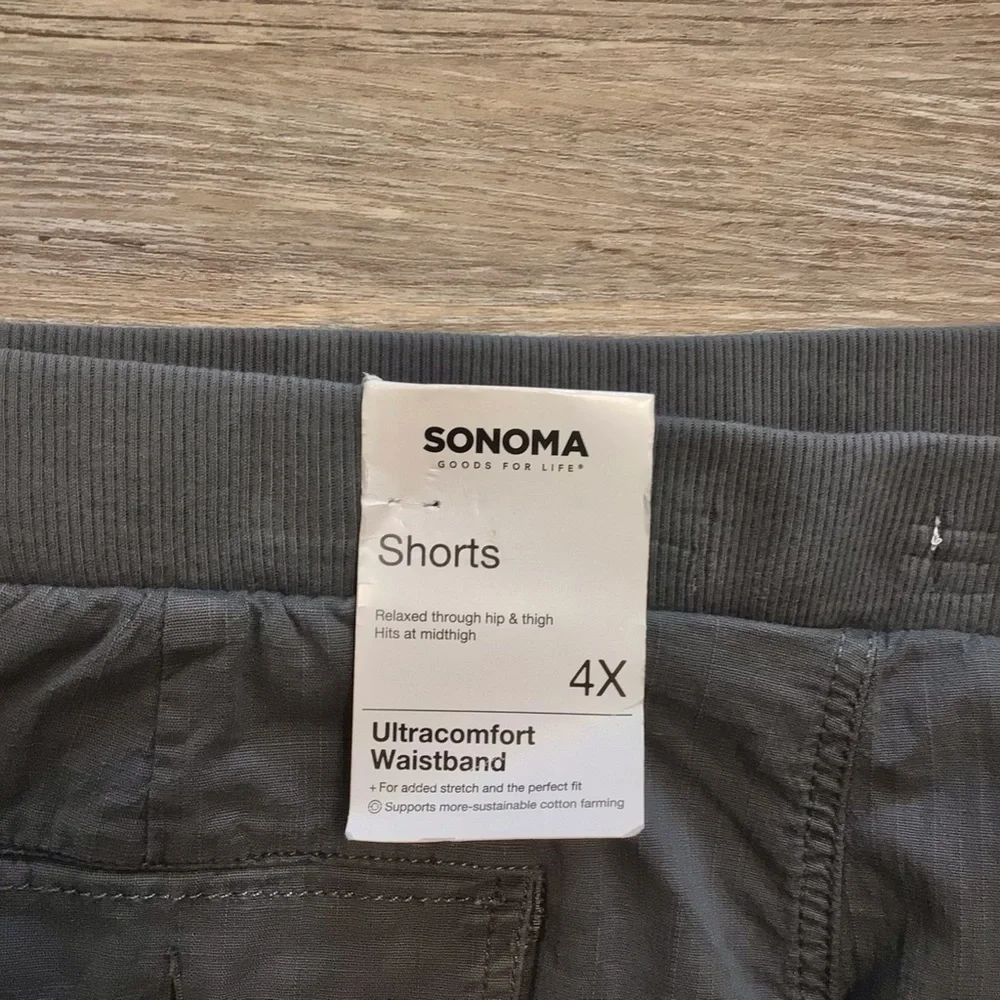 Sonoma Captive Gray Easy Pull On Utility Short Ultracomfort Waistband 4X NWT